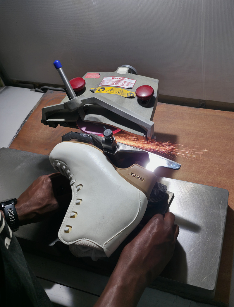 Affutage patins à glace